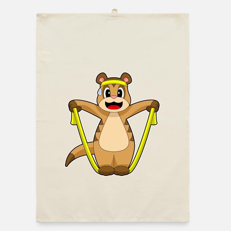 Forme physique pour sauter à la corde sur la corde suricate Torchon bio