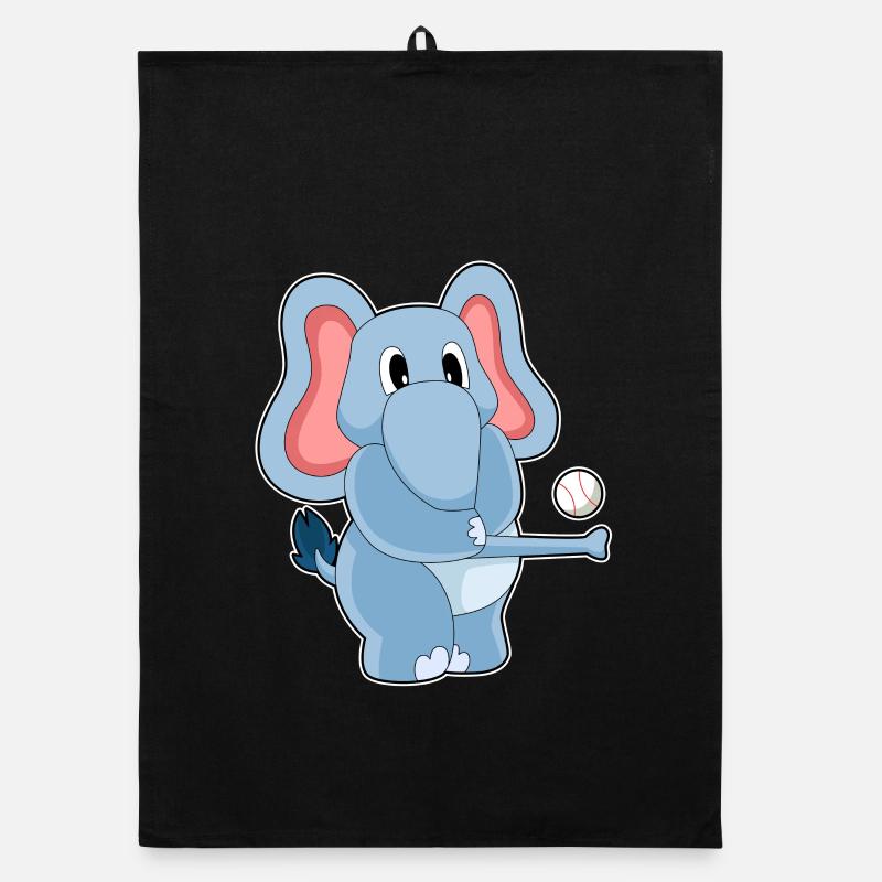 Elephant Baseball Organic dish towel