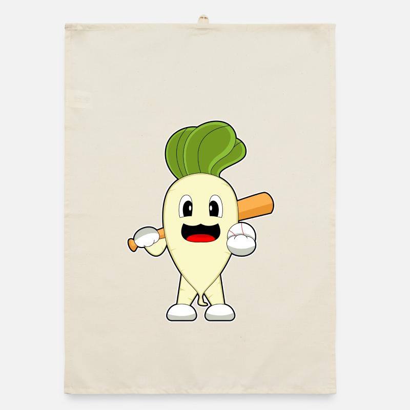 Radis Baseball Batte de Baseball Torchon bio