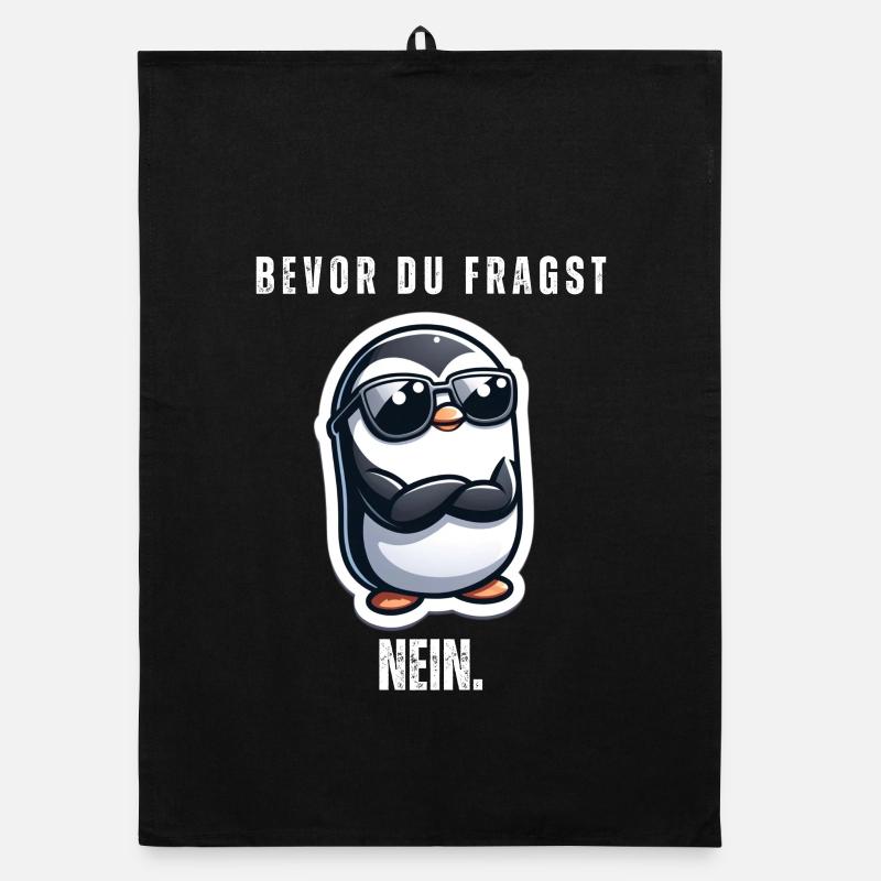 Bevor du fragst: Nein - Organic Geschirrtuch - Schwarz