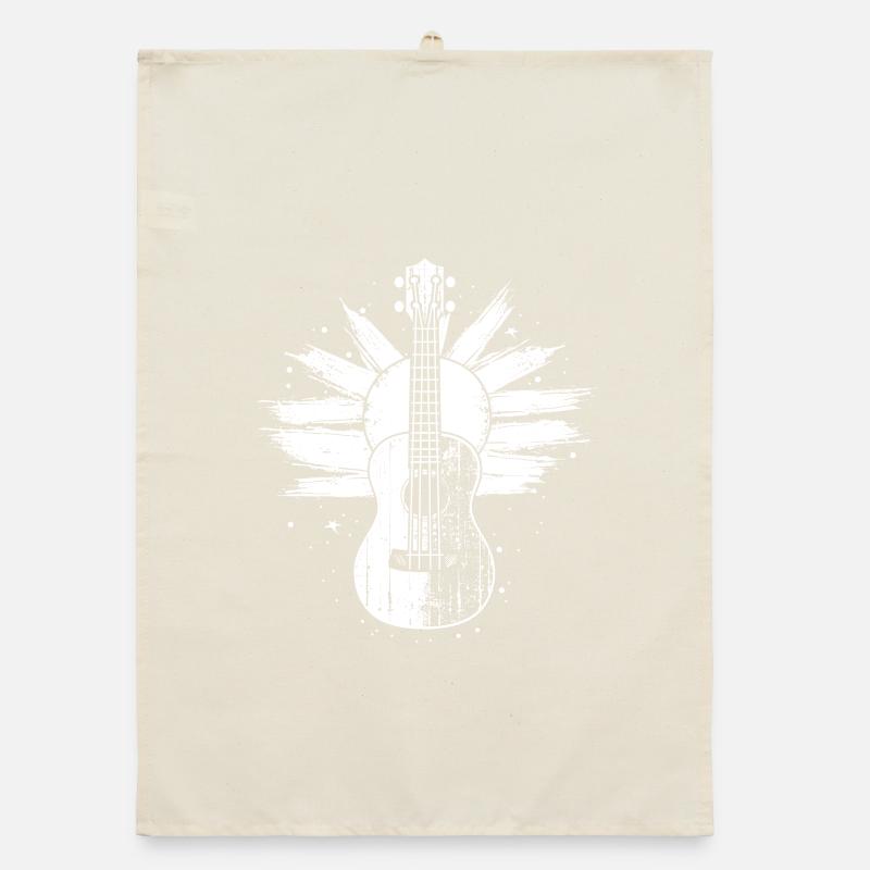Ukulele Sketch Organic dish towel
