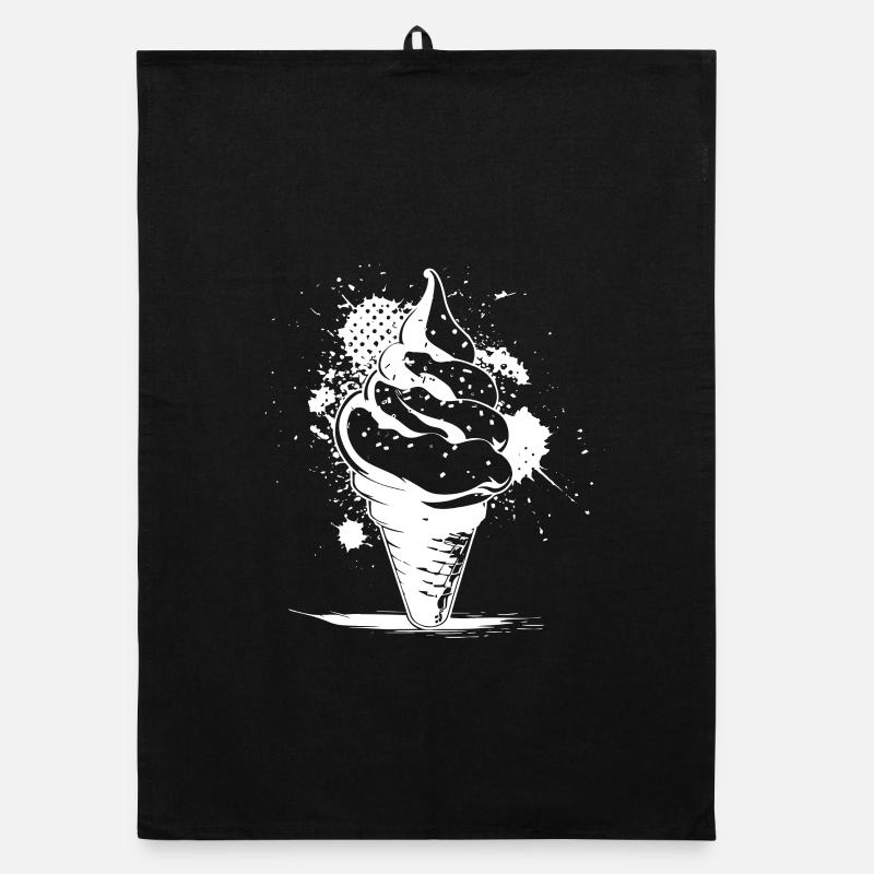 Ice cream cone Drawing Organic dish towel