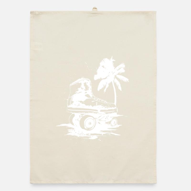 Roller Skating Drawing Organic dish towel