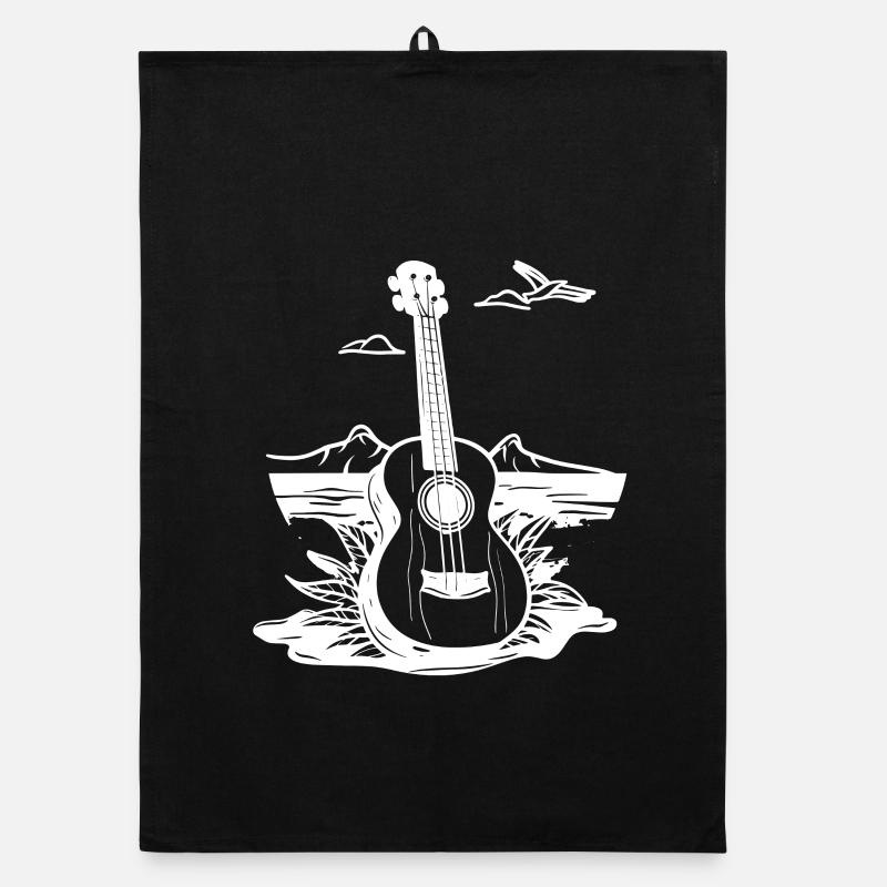 Ukulele Skizze Organic Geschirrtuch
