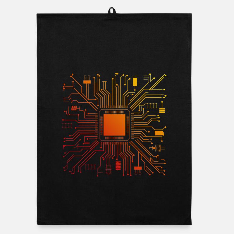 Tech Computer Motherboard Abstrakter Mikrochip Organic Geschirrtuch