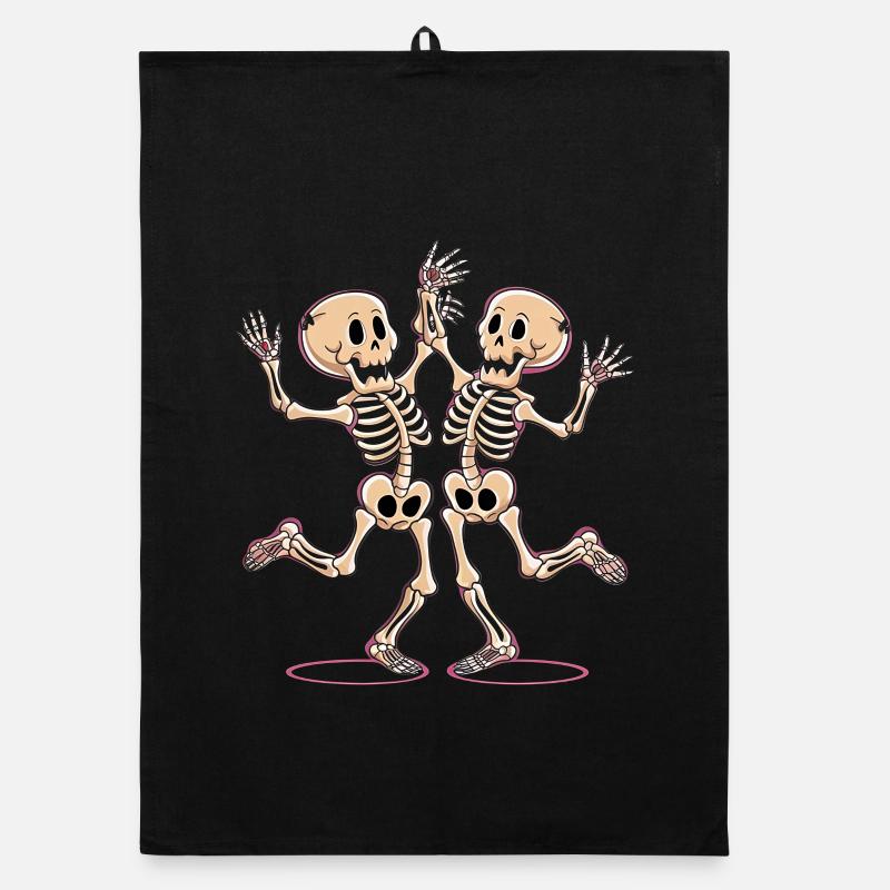 Figurines de squelette de danse joyeuse Torchon bio