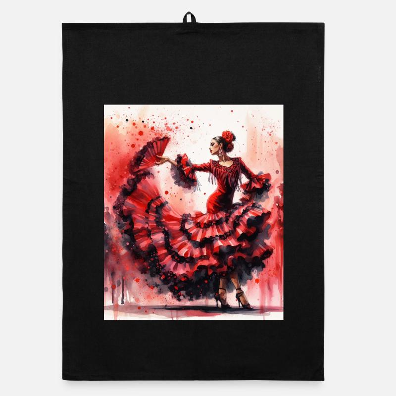 Flamenco Dancer's Passion Organic dish towel