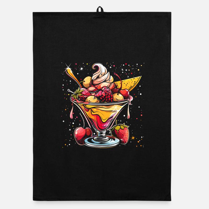 Graphique sundae à la crème glacée Torchon bio