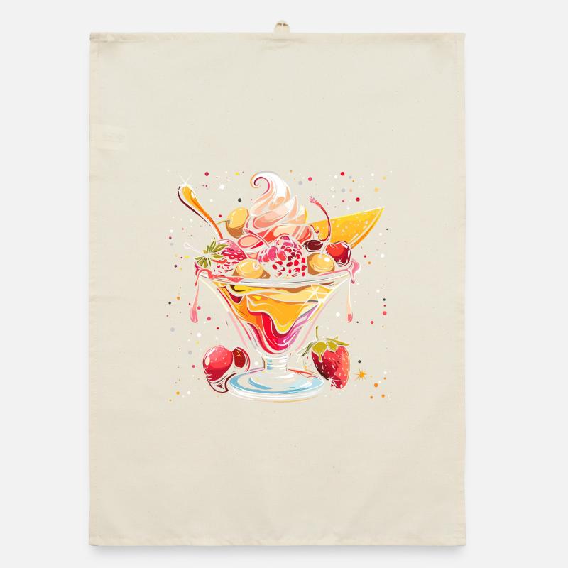 Graphique sundae à la crème glacée Torchon bio