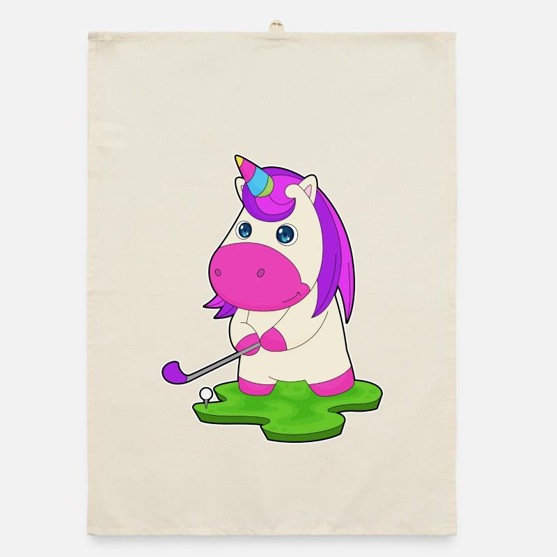 Einhorn Golf Golfschläger Organic Geschirrtuch