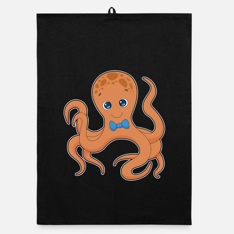 Octopus Gentleman Noeud papillon Torchon bio