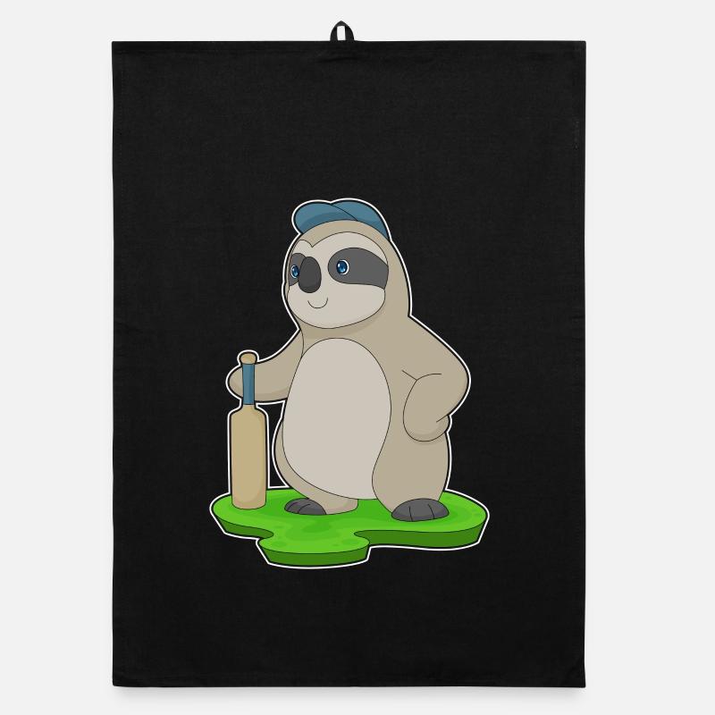 Sloth Cricket Cricket Bat Organic dish towel