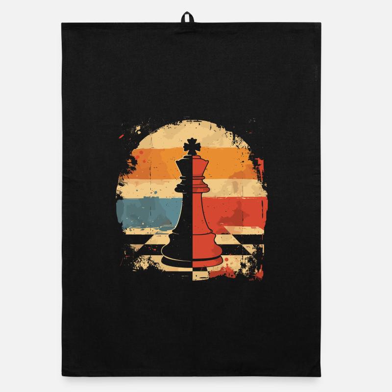 Chess piece Retrowave Organic dish towel