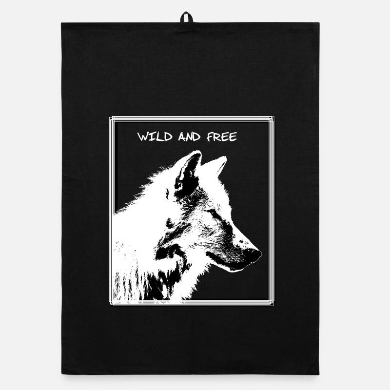 Wolf - Organic Geschirrtuch - Schwarz