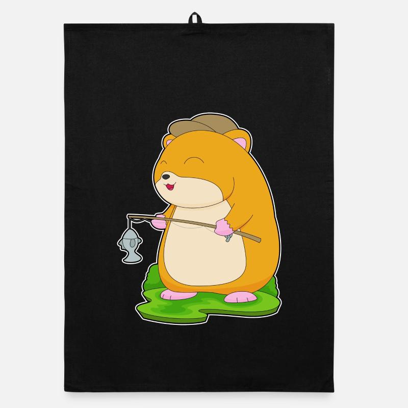 Hamster Pêcheur Ange Pêche Torchon bio