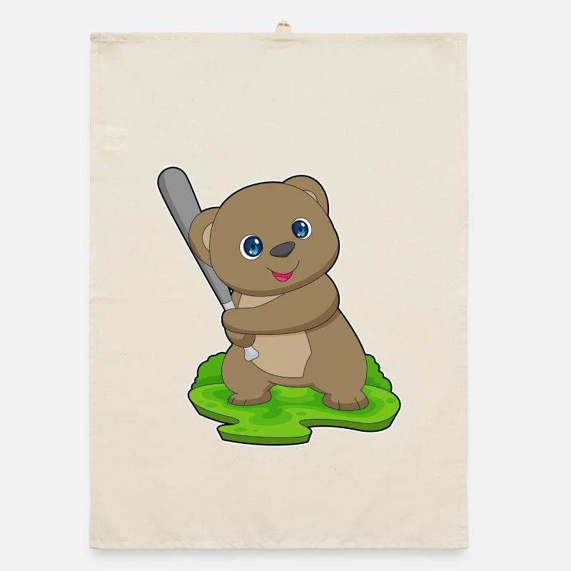 Bear Baseball Bâton de baseball Torchon bio