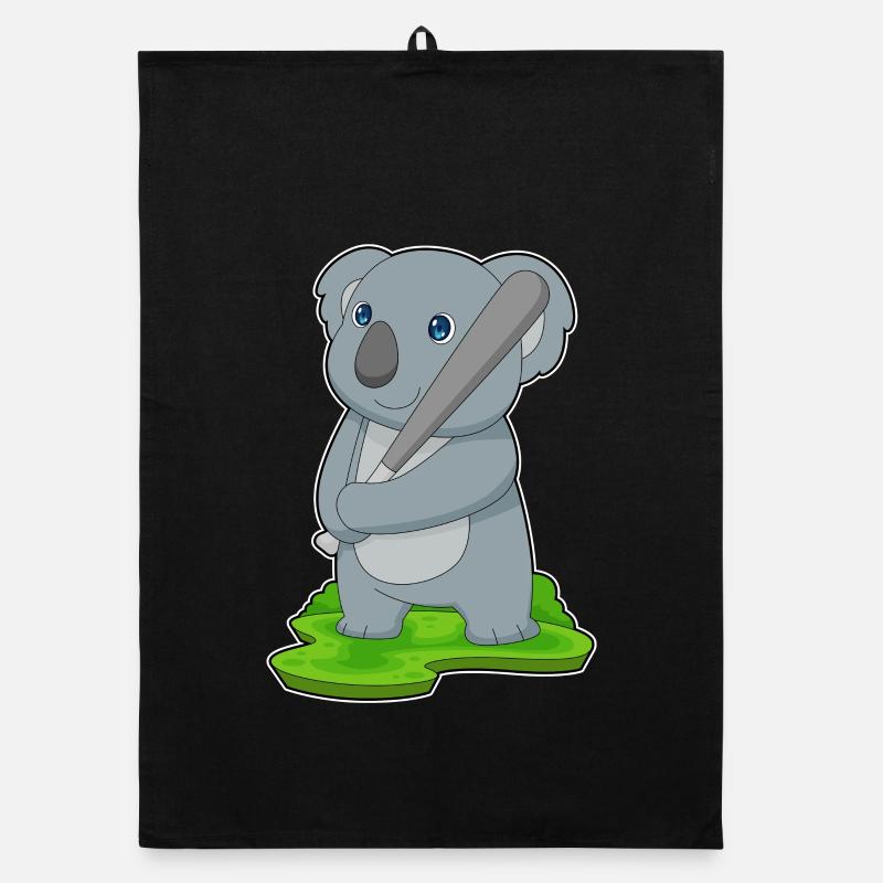 Koala Baseball Baseball Bat Organic dish towel
