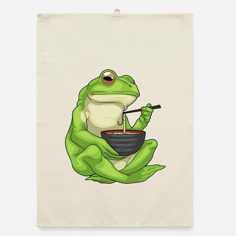 Frog Bowl Ramen Organic dish towel