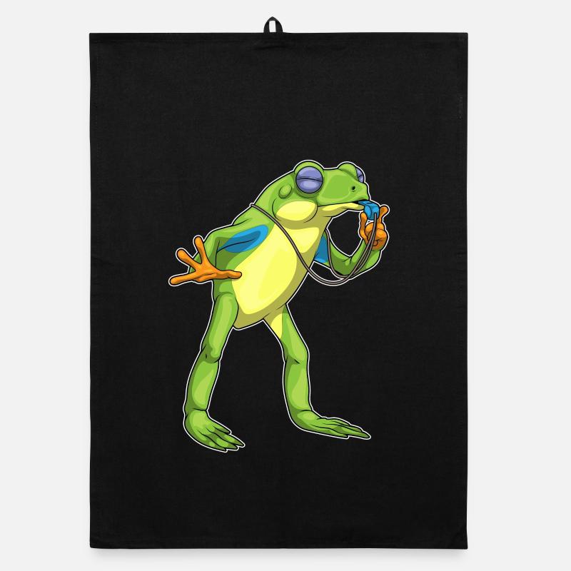 Frog Referee Whistle Organic dish towel