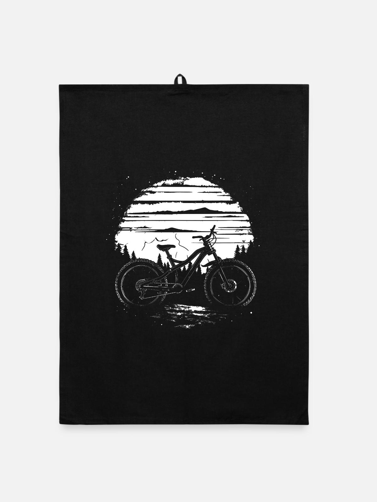 Mountainbiker - Organic Geschirrtuch - Schwarz - Vorne
