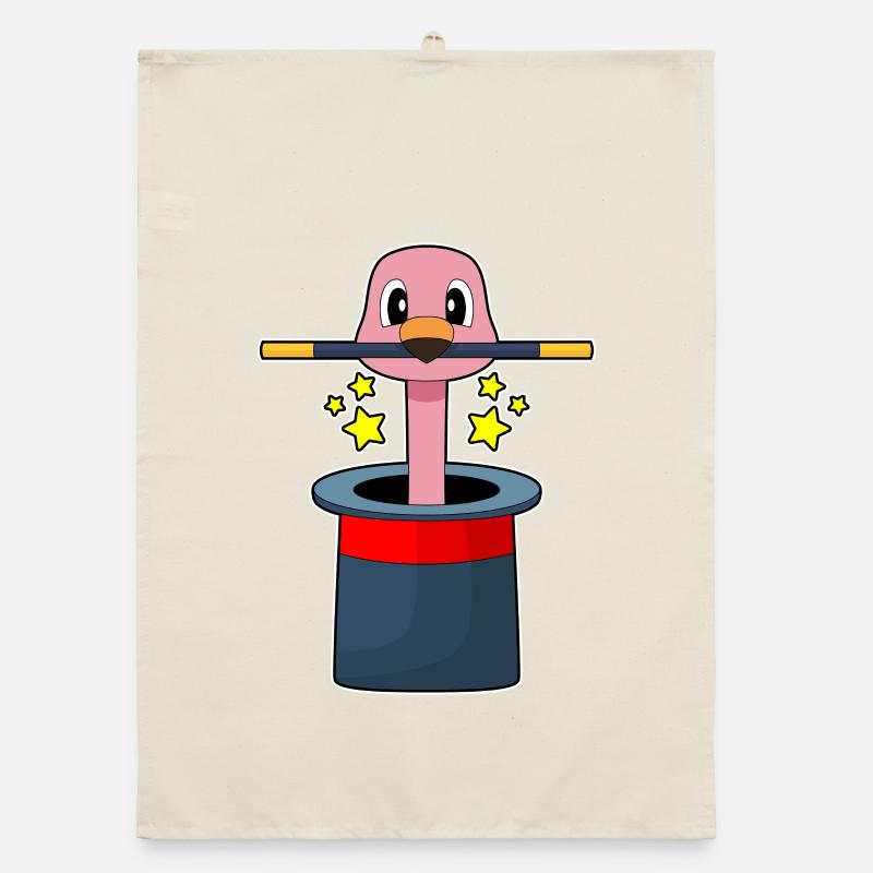 Flamingo Wizard Wand Organic dish towel