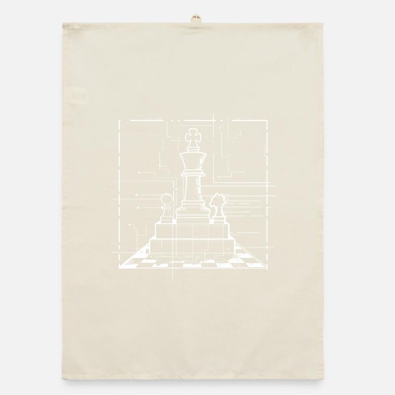 Dessin de pièces d’échecs Torchon bio