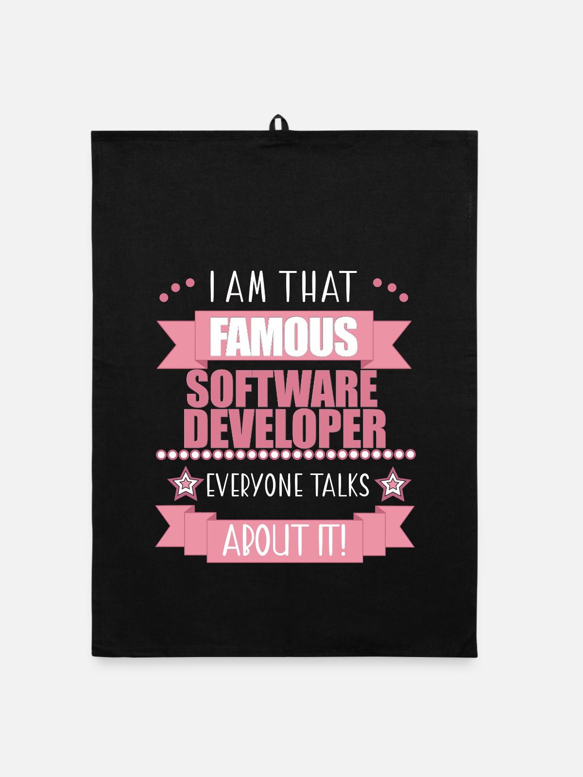 Softwareentwicklerin Beruf Damen Geschenk - Organic Geschirrtuch - Schwarz - Vorne