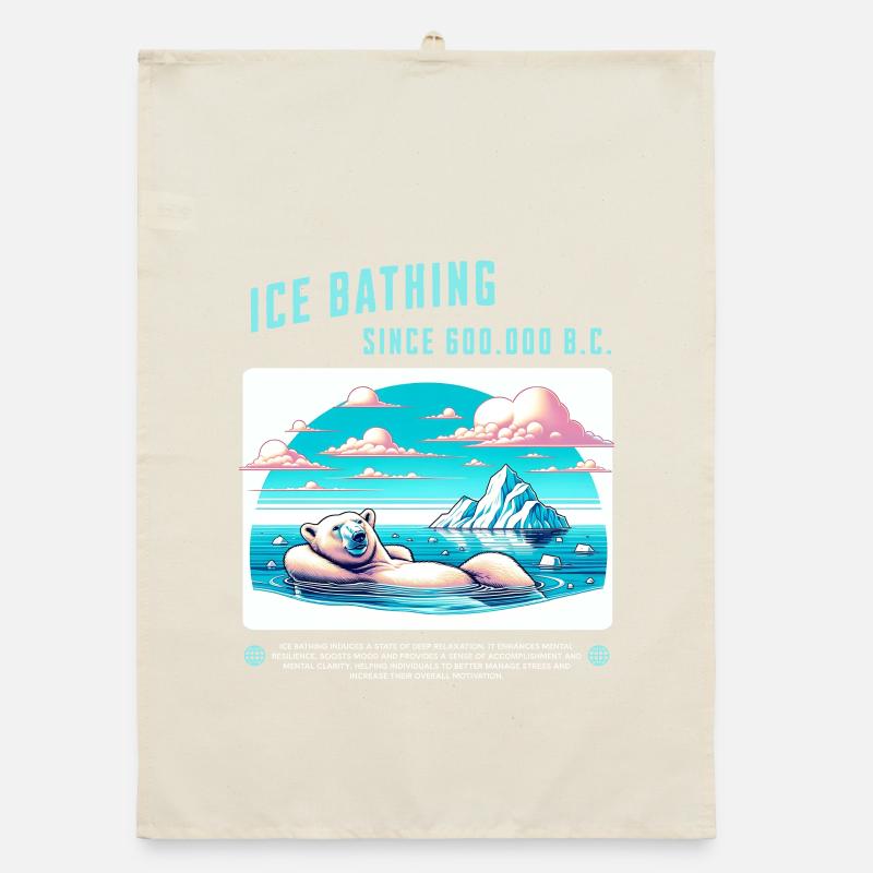 Relaxed polar bear while bathing in the Arctic Organic dish towel