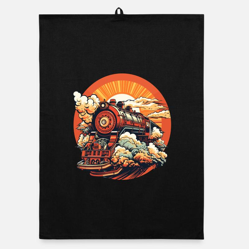 Train Comic Look Organic dish towel
