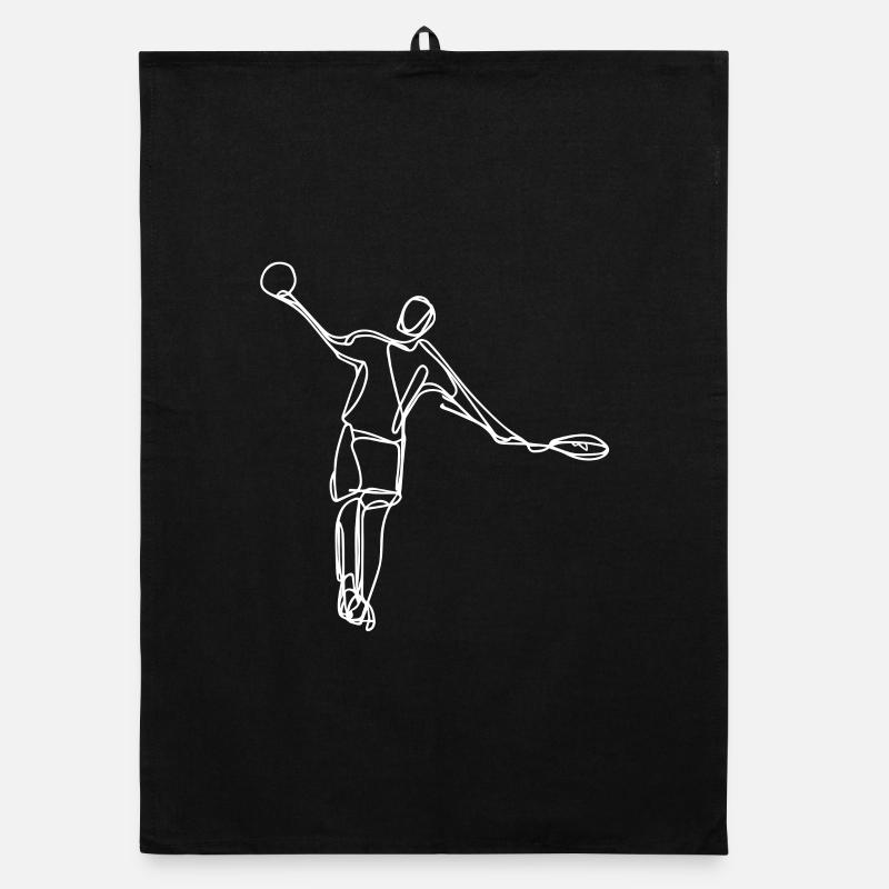 Badminton Player Drawing Organic dish towel