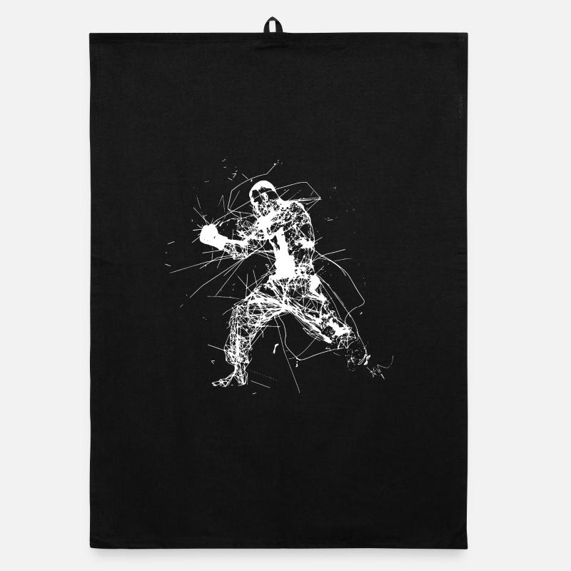 Kickboxing Drawing Organic dish towel