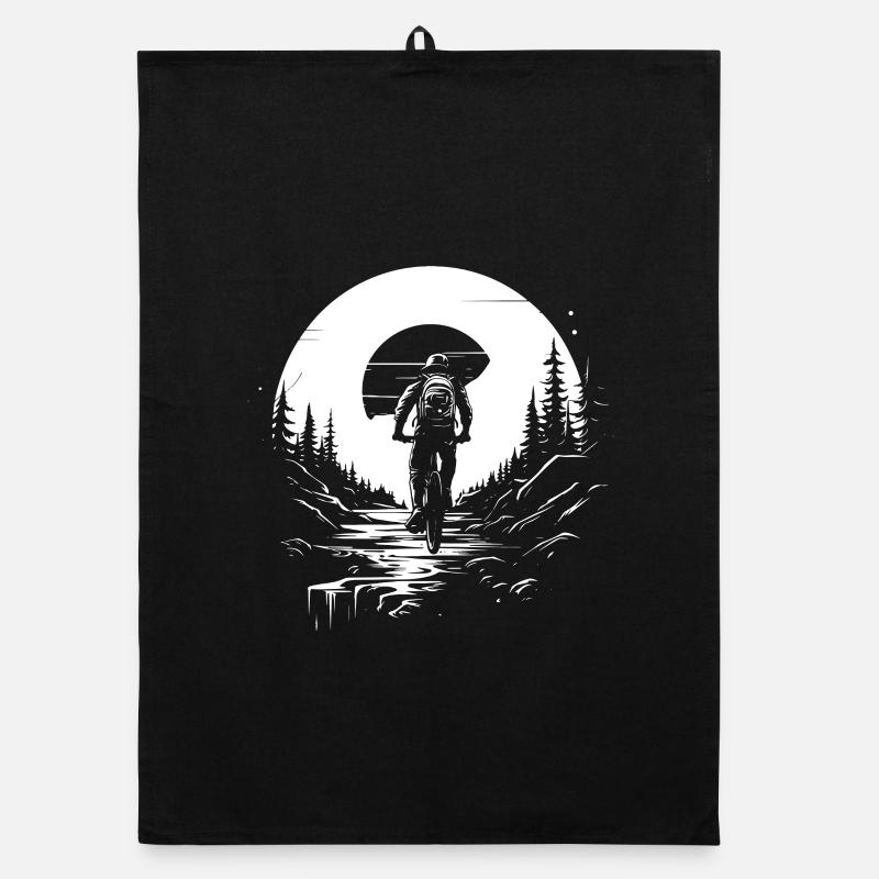 Mountain Biking Sketch Organic dish towel