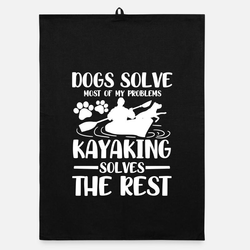 Dogs solve most of my problems kayaking solves Organic Geschirrtuch