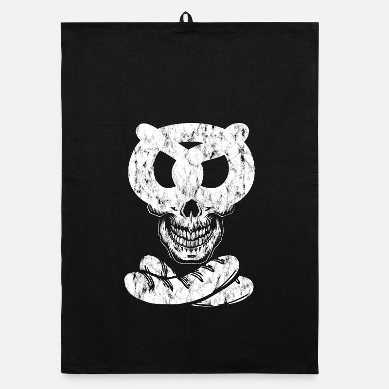 Weisswurst Pretzel Skull Organic dish towel
