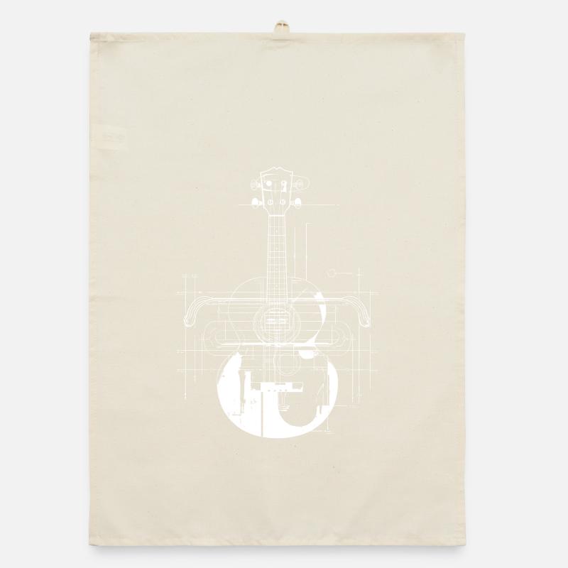 Dessin de ukulélé Torchon bio