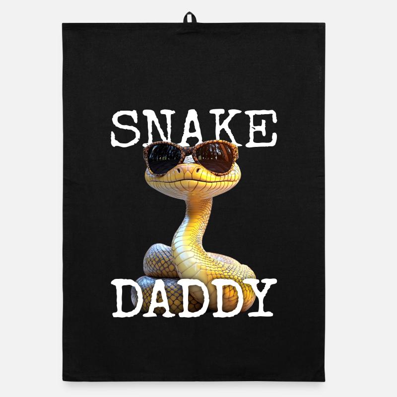 Snake Daddy Dad Snake Father's Day Snakes Dad Organic dish towel