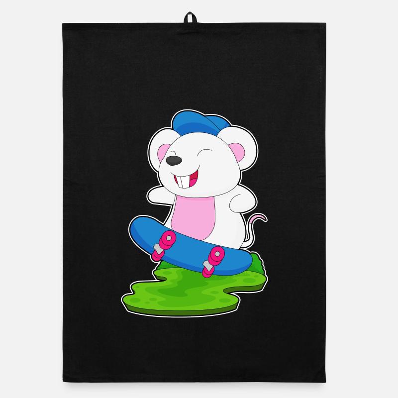 Mouse Skater Skateboard Torchon bio