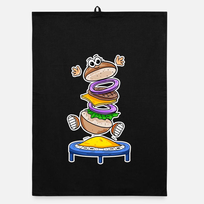 Trampolin Burger Fast Food Organic Geschirrtuch
