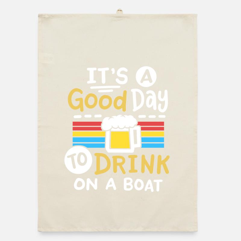 Boot Bier Trinken Organic Geschirrtuch