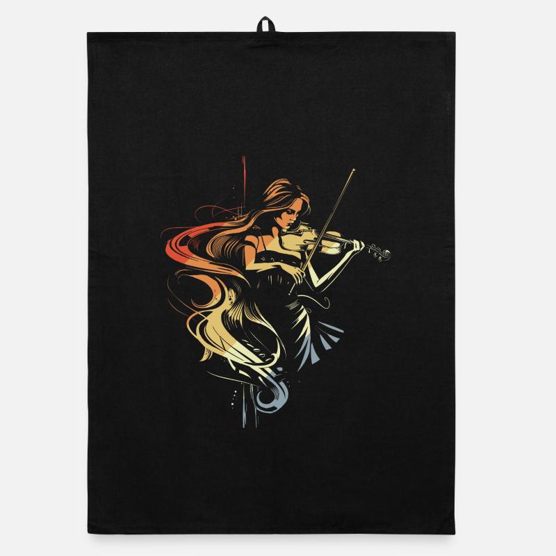 Violine Mädchen Organic Geschirrtuch