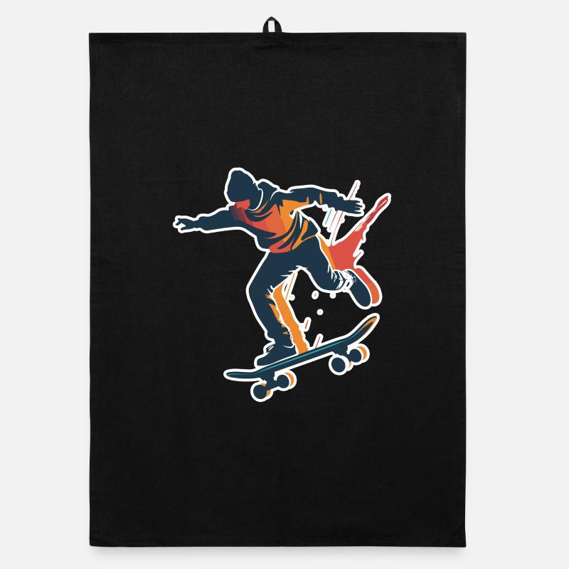 Skateboarder Graphic Organic dish towel