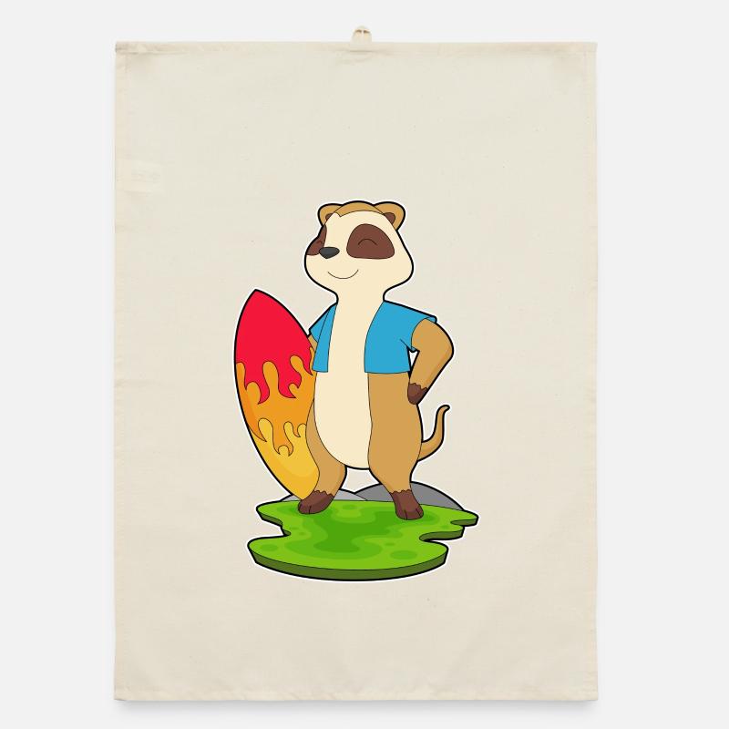 Été de surf sur planche de surf sur suricate Torchon bio