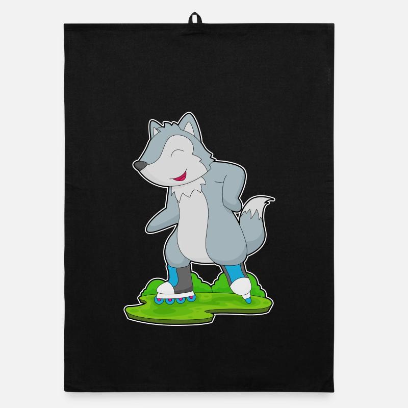 Wolf Inline skating Inline skates Organic Geschirrtuch