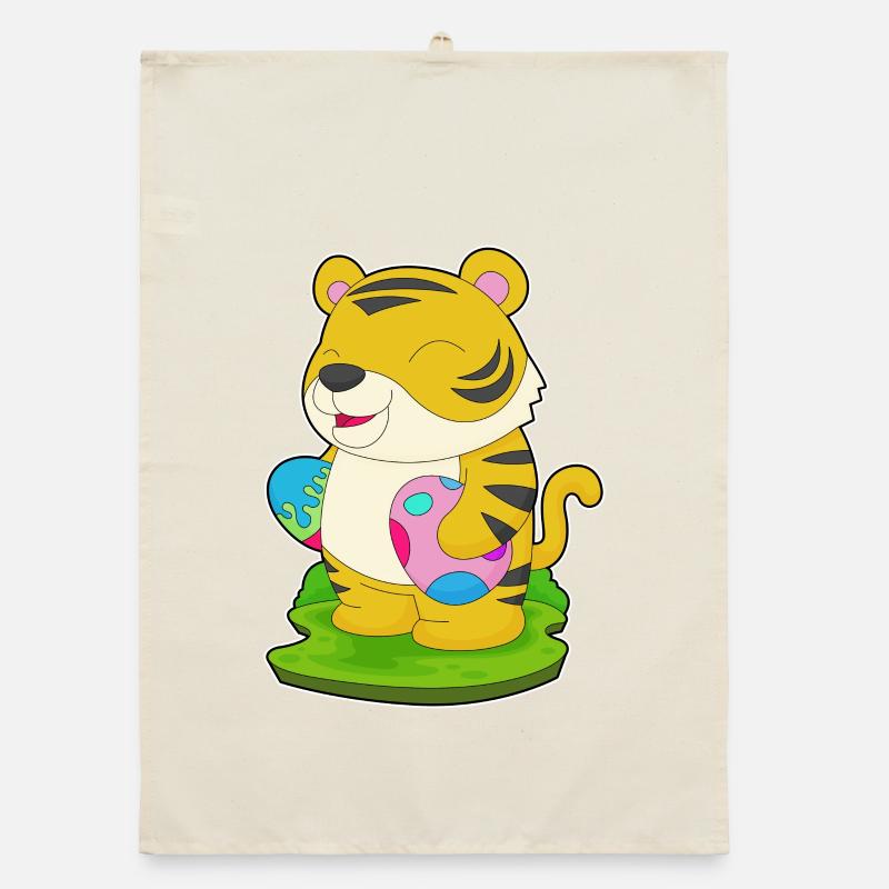 Tiger Easter Easter Eggs Organic dish towel
