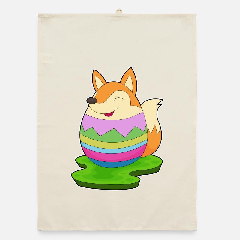 Fox Easter Easter Egg Organic dish towel