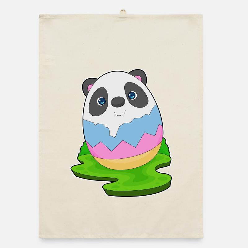 Panda Easter Easter Egg Organic dish towel