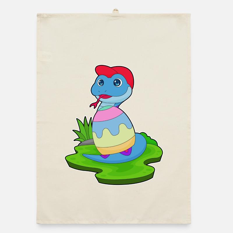Snake Easter Easter Egg Organic dish towel