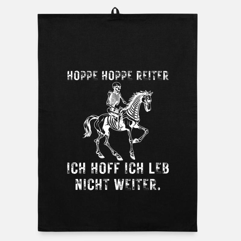 Hopp Reiter Motiv Spruch Organic Geschirrtuch