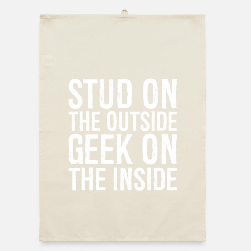 Ohrstecker außen, Geek auf der Innenseite Organic Geschirrtuch