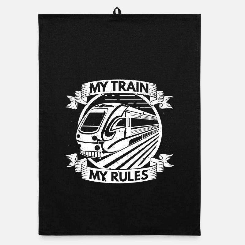 Train driver My train My rules Trainspotting Organic dish towel